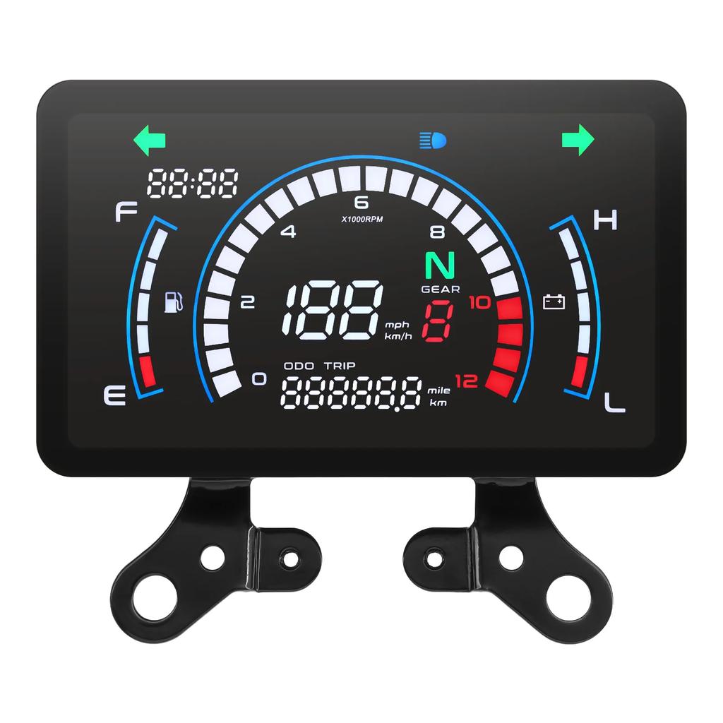 Для мотоцикла Honda EX5 Цифровой спидометр Мотоциклетная приборная панель с кронштейном Тахометр Напряжение Пробег Универсальный индикатор