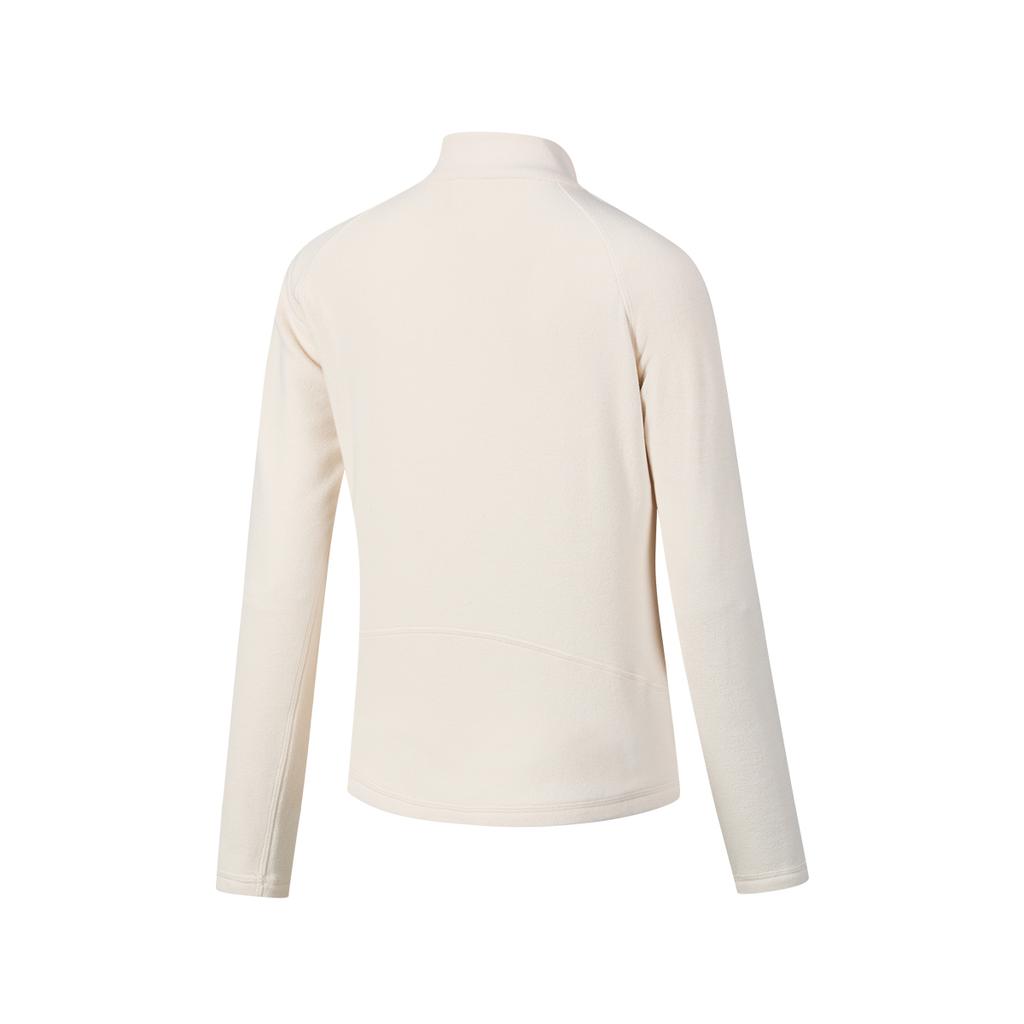 SAUCONY Sports Lifestyle Pullover Long Sleeve Solid Half Zip Sweatshirt Women Sweatshirt Oatmeal-White SC1240156A-WT30