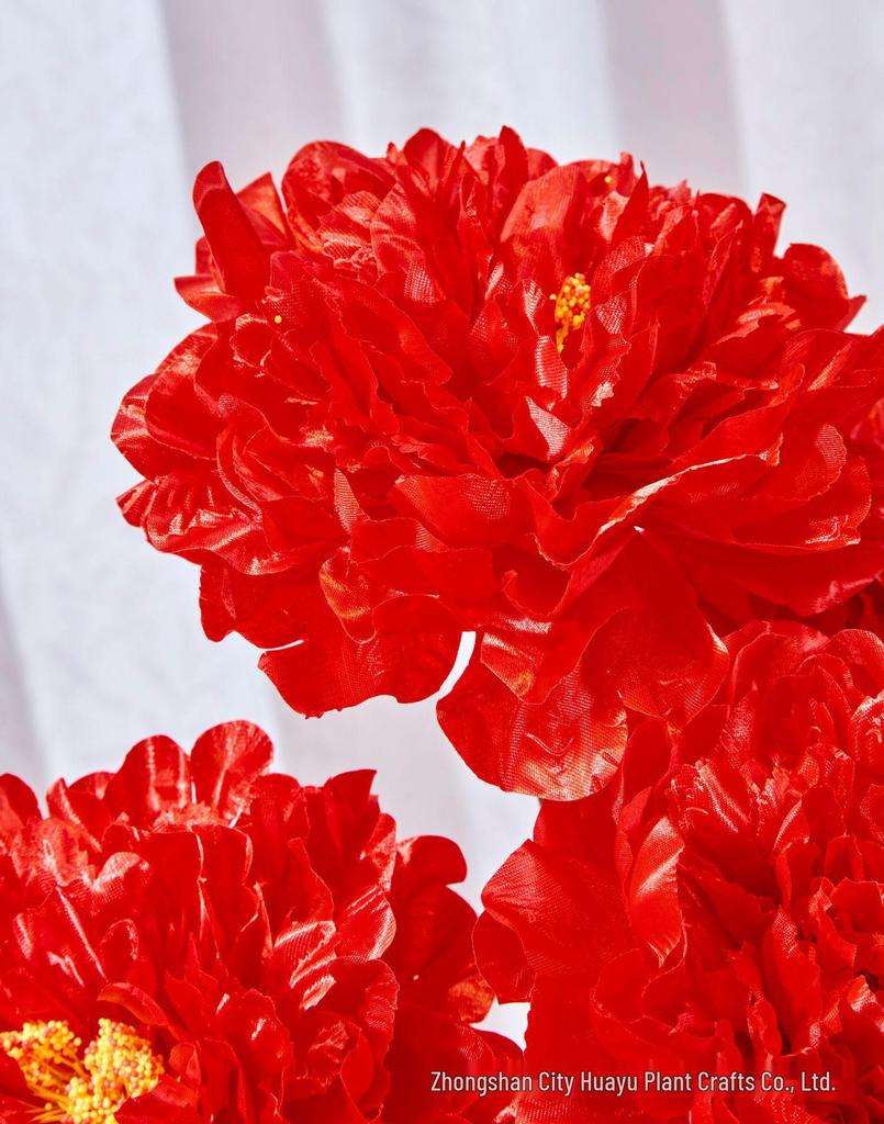 Kwiatowy Wazon z Peoniami na Festiwal Qingming - 7 Głów Jedwabny Dekor na Podłogę na Wesele i do Domu