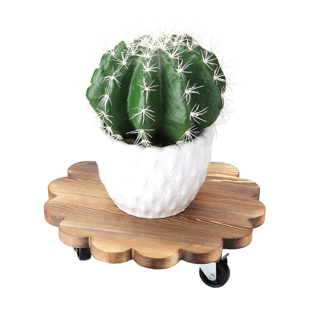 Wooden Plant Stand with Wheels Heavy Duty Rolling Plant Stand for Plant Pots