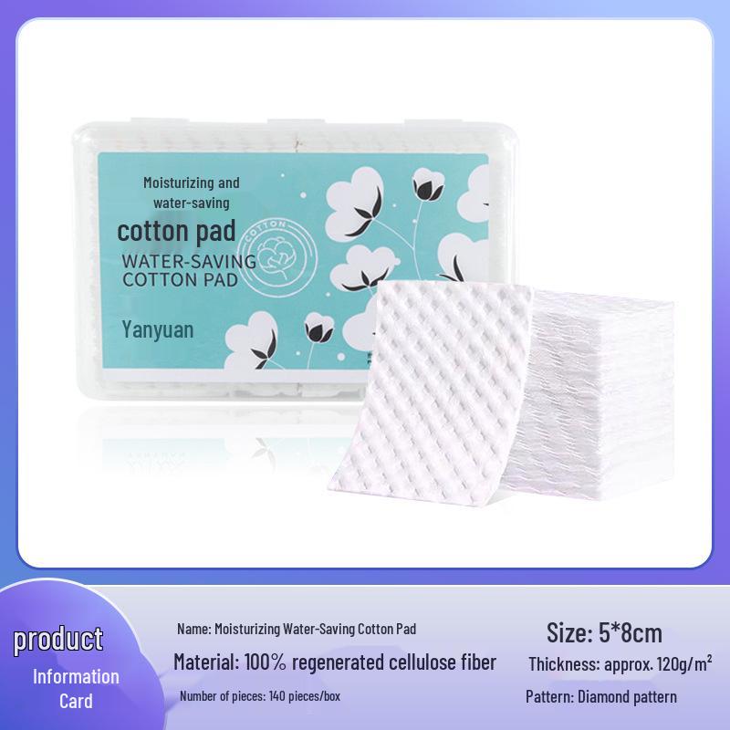 Dual-Effect Thick Cotton Makeup Remover Pads - Disposable 3-Layer Wet Compress Cotton Pads