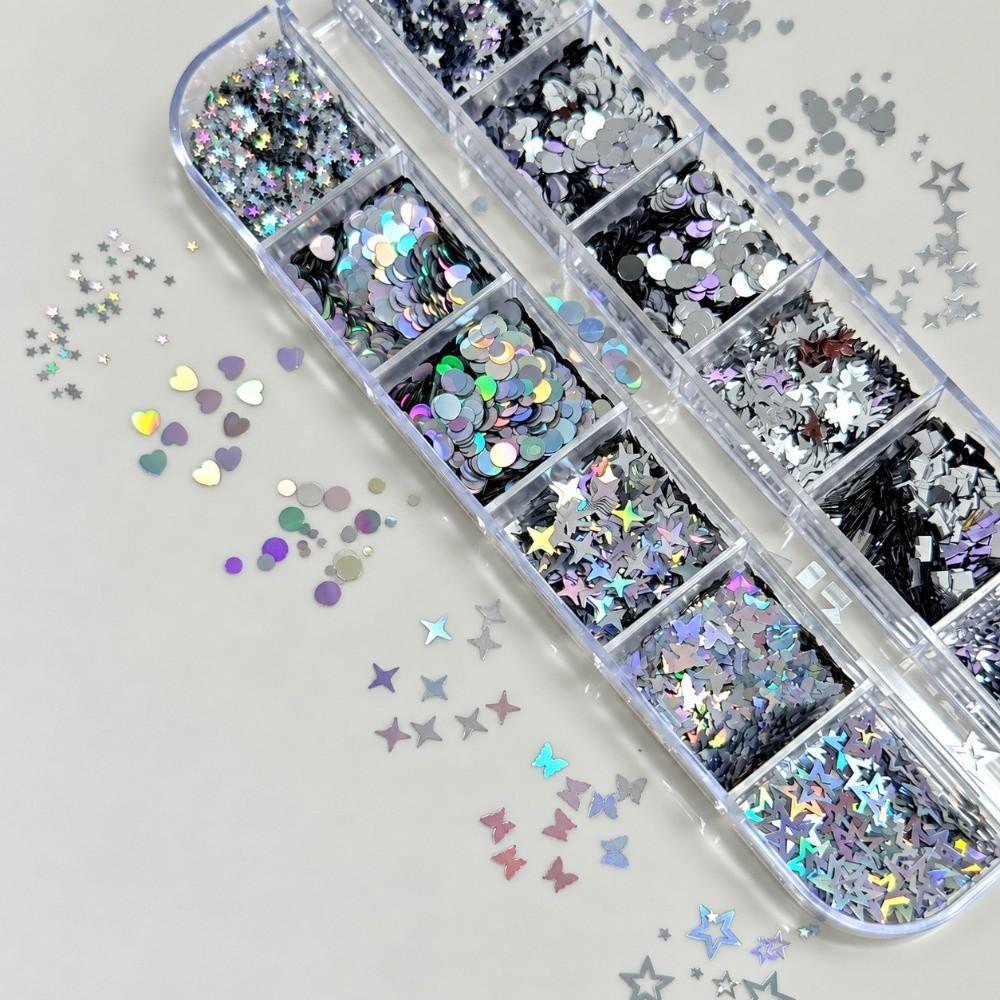 Star Nail Art Glitter Set Polka Dots DIY Nail Embellishments Nail Decoration