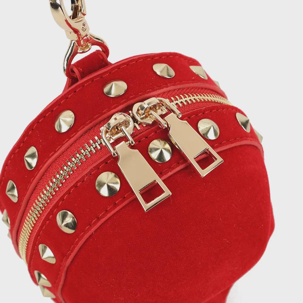 Koreanische Punk Nieten Retro Totenkopf Hüfttasche - Unisex Glänzende Mini Handtasche