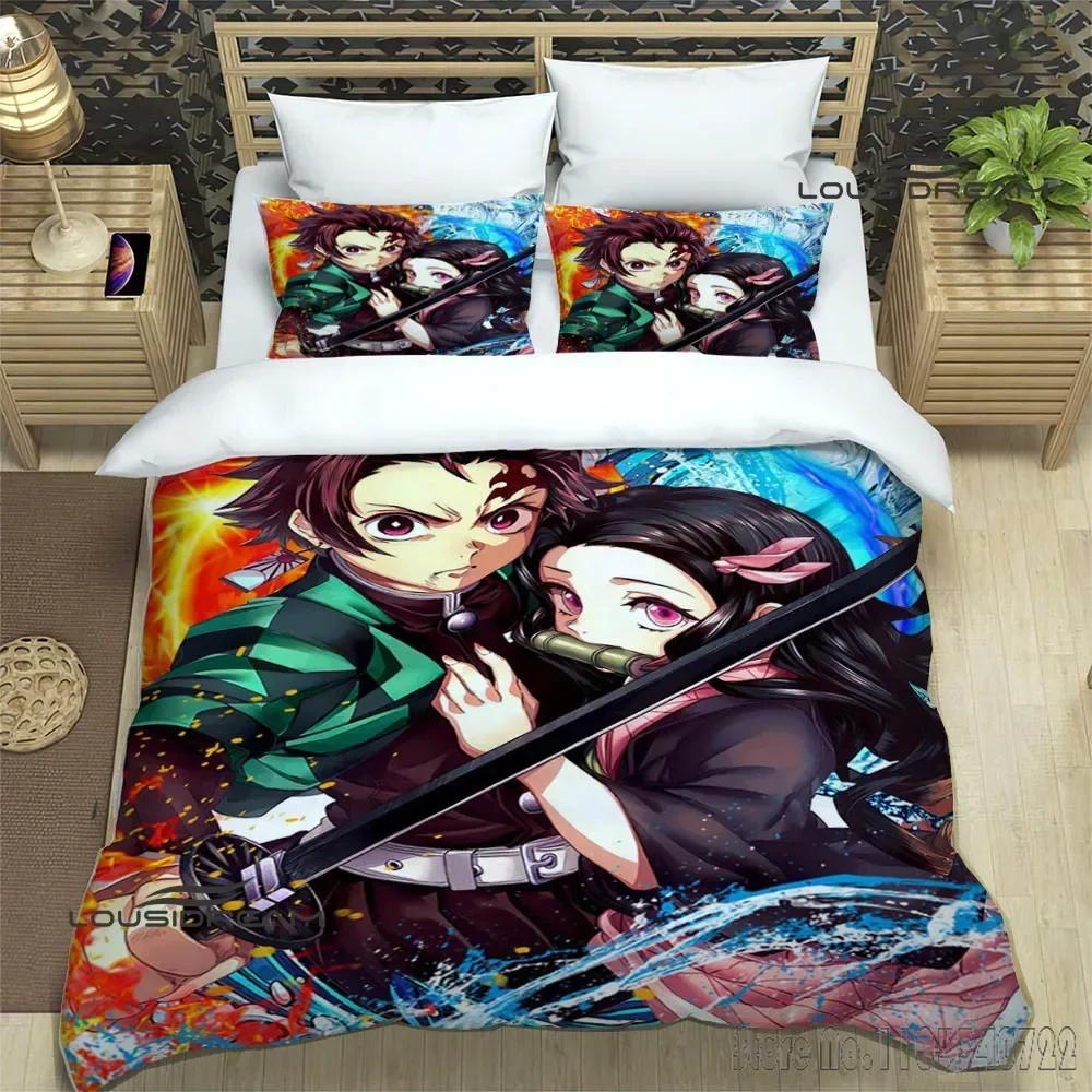 Demon Slayer Printed Duvet Cover Set HD Comforter Cover for Kids Bedding Sets Bedclothes Bedroom Decor