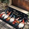 Felpudo de Bienvenida Navideño Alfombra Antideslizante para Suelo Felpudo con Patrón de Copo de Nieve Feliz Navidad para Puerta Principal Decoración Interior del Hogar