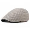 HT1377 Korea Style Summer Sun Cap Hats Plain Solid Black White Grey  Cabbie Flat Caps Breathable Mesh Men Women Beret Caps