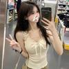 Summer New Pure Desire Short Sleeveless T-shirt Small Suspender Vest Women's Ins Trend Spice Girl Outfit Inner Top