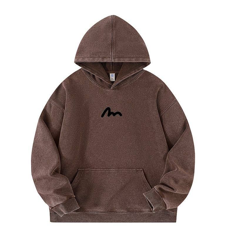 Foreign Trade Surplus Casual Lazy Style Hooded Pure Cotton Sweatshirt for Men, Spring Trendy Brand Printed Loose Long-Sleeve Top Jacket