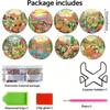8 Pieces/set of Diamond Painted Cactus Patterned Coasters, DIY Coasters with Holder, Suitable for Beginners and Adults, Art and Craft Supplies Gifts
