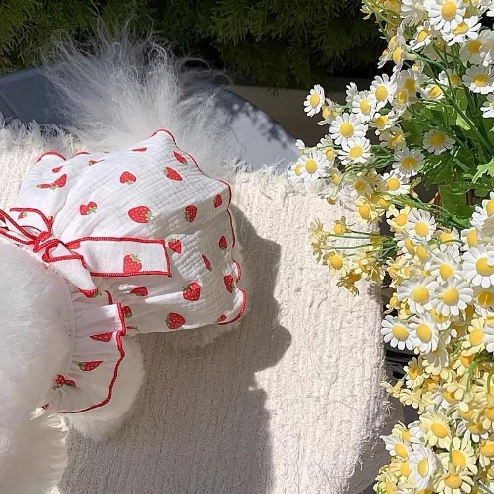 Neues Erdbeer-Print Haustier Hundekleid Schleife Süßer Sommer Welpenrock Chihuahua Kleidung Coole Hundekleidung Haustierbedarf
