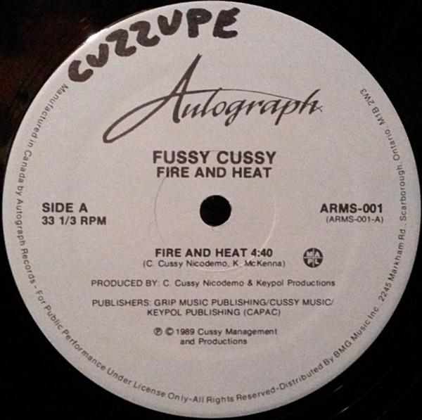 

12inch Record FUSSY CUSSY Fire And Heat ARMS001 Autograph 1989 Canada Dance Electronica Used