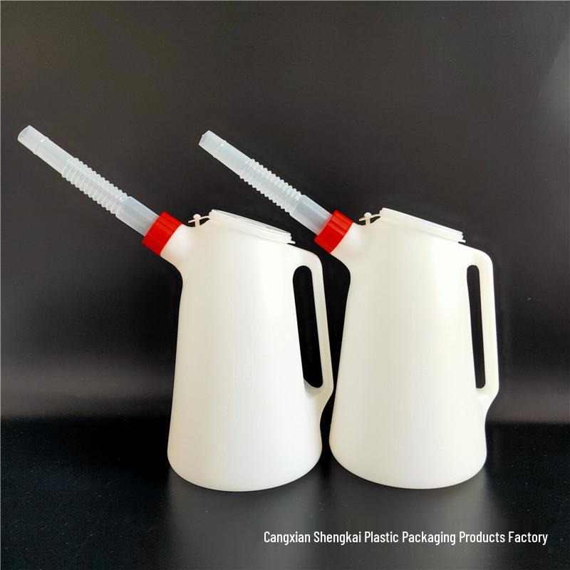 Spot Plastic Oil Can with Long Spout and Scale - Available In 1.2L, 2L, 5L Capacities