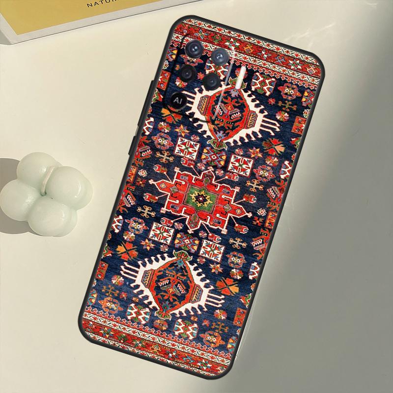 Covor persan cu model floral pentru OPPO A53 A53S 2020 A5 A9 A31 A52 A72 A94 A74 A54 A83 A91 A93 A16 A15 Coche din spate