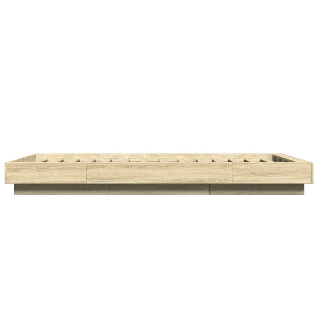 Bed Frame in Sonoma Oak Finish 90 x 190 cm Engineered Wood