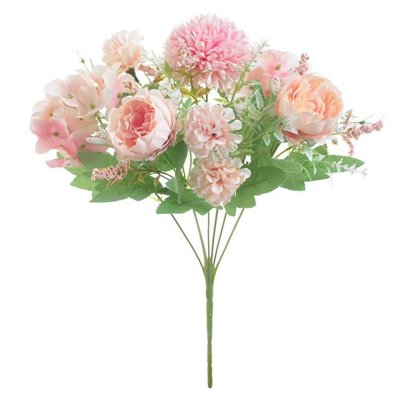 European Style Peony Artificial Flower Bouquet For Wedding Home Decor Gift Ideas Light Pink