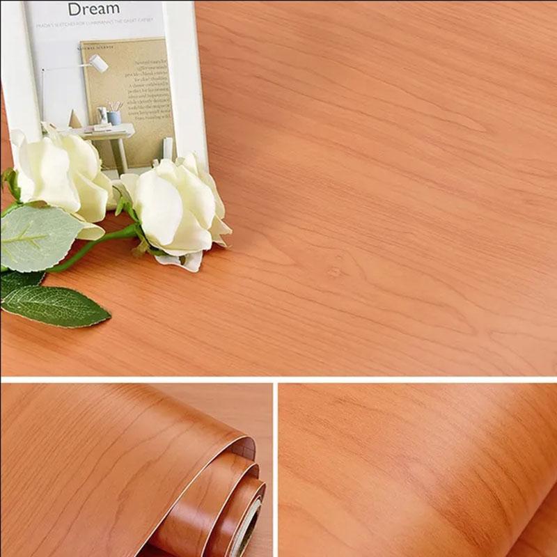 40cm Wood Grain Home Decor Furniture Waterproof Vinyl Wall Sticker Self Adhesive PVC Wallpaper Kitchen Cabinet Door Sticker