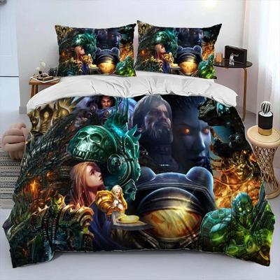 Juego de cama con edredón y funda de edredón StarCraft con impresión en alta definición, juego de cama, funda de edredón, funda de almohada, tamaño king y Queen, textiles para el hogar