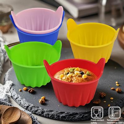 Silikon Pişirme Muffin Kapları Gıda Sınıfı Yapışmaz Cupcake Astarları Muffinler Şekerlemeler için Yeniden Kullanılabilir Kek Kapları Partiler için Tutucular
