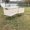Camping Foldable Metal Stand Portable Metal Luggage Rack Ices Box Holder Coolers Stand for Outdoor Picnics Fishing