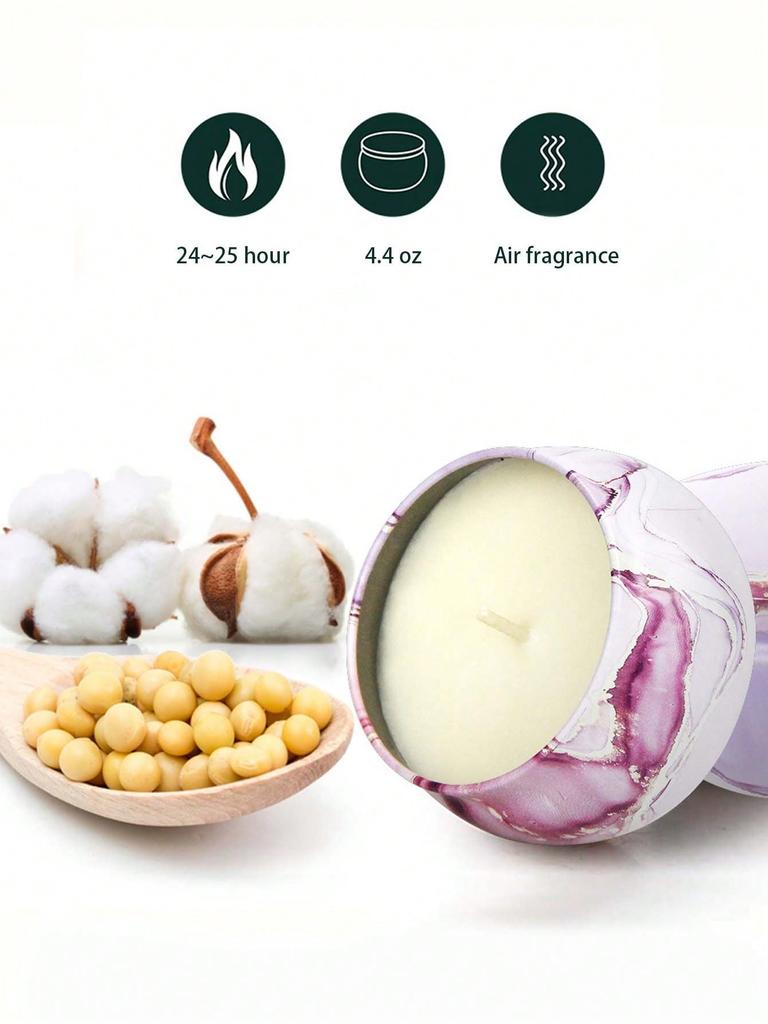 4 Cans/set of Hot Melt Wax Aromatherapy Set, Homemade Soy Candle Cups, Flower Candles for Weddings and Holiday Decorations