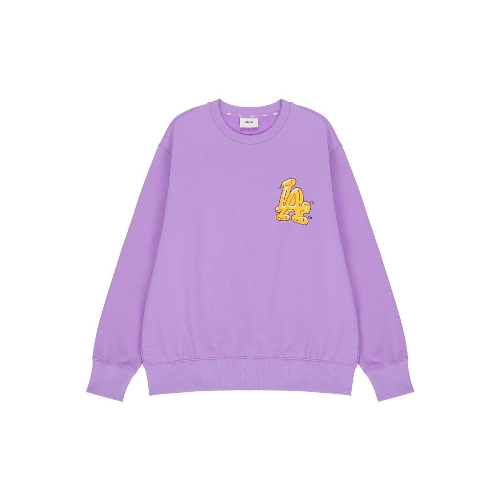 MLB Los Angeles Dodgers Letter Print Crewneck College Style Sweatshirt Unisex sweatshirt Violet 3AMTL0221-07PPN