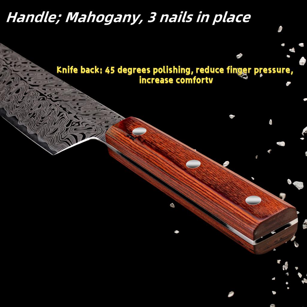 8 Inch Chef Knife Laser Ultra Sharp Chef Knife Laser Cut Edge Perfect For Slicing Dicing & Chopping Santoku Knife Wood Handle