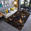 "Anime Style Carpet with Ninja Character, Dark Gold Graphic Design" Suitable for Use As an Anti-slip for Living Room Bedroom Sofas