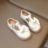 2024 Children Leather Shoes for Girls Autumn New Fashionable Korean Style Sweet Bowtie Soft Bottom Anti-slippery Versatile Shoes