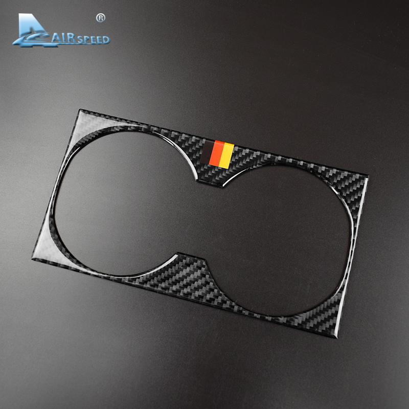 Airspeed Carbon Fiber Car Interior Cup Holder Cover Trim Stickers For Mercedes Benz GLS 16-18 GLE 15-17 GL 13-15 ML Accessories