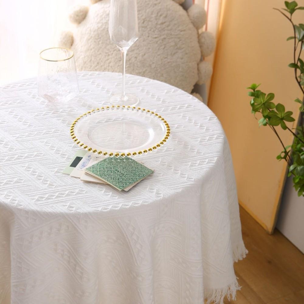 Decorative Tea Table Cover Fringe Edge Rectangular Tablecloth Retro Cloth Deskcloth Home Textile