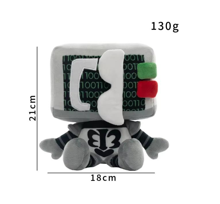 Nouveau Die Of Death Badware Killdroid Porte-clés en Peluche Périphérique de Jeu Robot en Peluche Doux Breloque Sac Peluche Cadeau Pour Joueurs gray