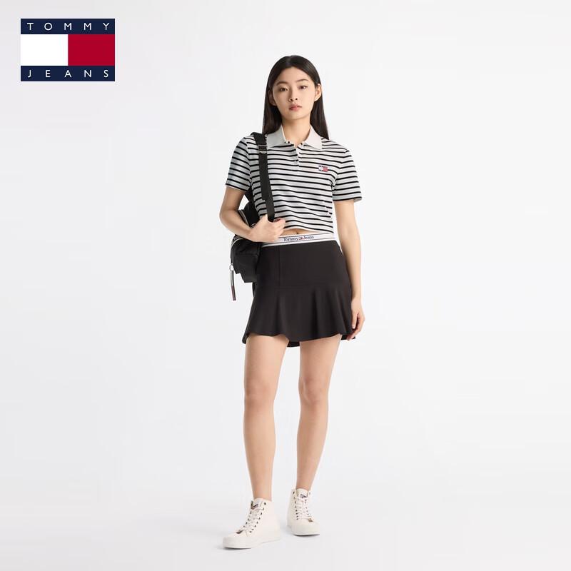 Tommy Jeans Women's Loose Fit Short Sleeve Polo T-Shirt