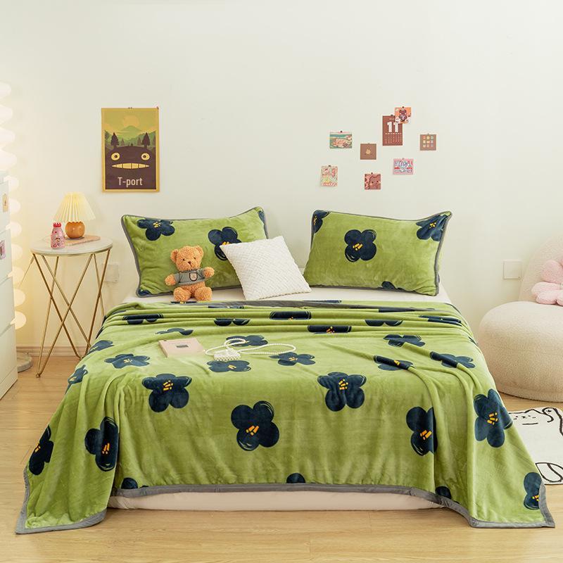 Milk Velvet Coral Fleece Flannel Blanket: Thick, Cozy Sofa Cover or Office Nap Blanket. Perfect Gift.