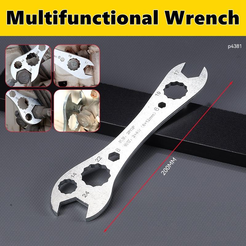 Multi functional Air Conditioner Wrench Open End Set Ultra-thin Flat wrench Tool Multi-Function Double-End Fixed 200mm