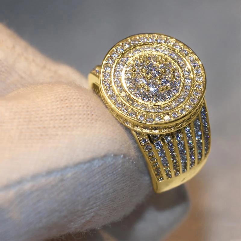 Huitan Watch Shaped Women Rings Micro Paved CZ Gorgeous Wedding Band Accessories Gold Color Engagement Rings New Fashion Jewelry
