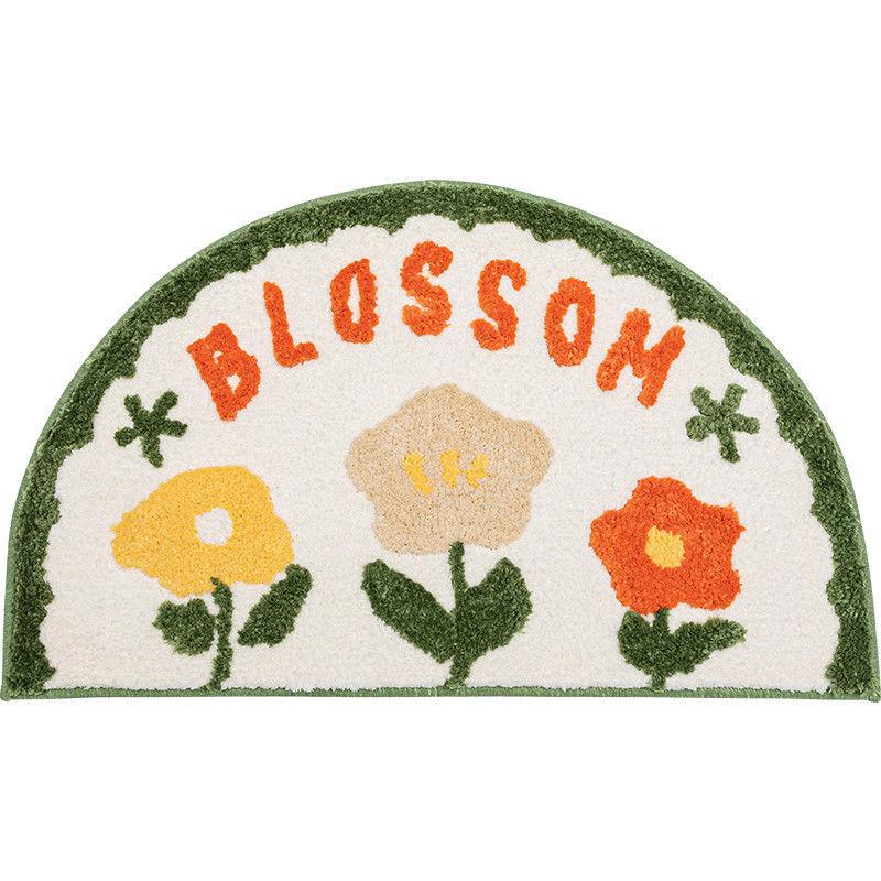 Ins Simple Semicircle Absorbent Bathroom Floor Mat Thickened Non-slip Carpet Toilet Washroom Toilet Door Mat