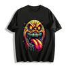 Cool Street Style Loose Tee With Spooky Demon Tongue Print Pure Cotton T-shirt