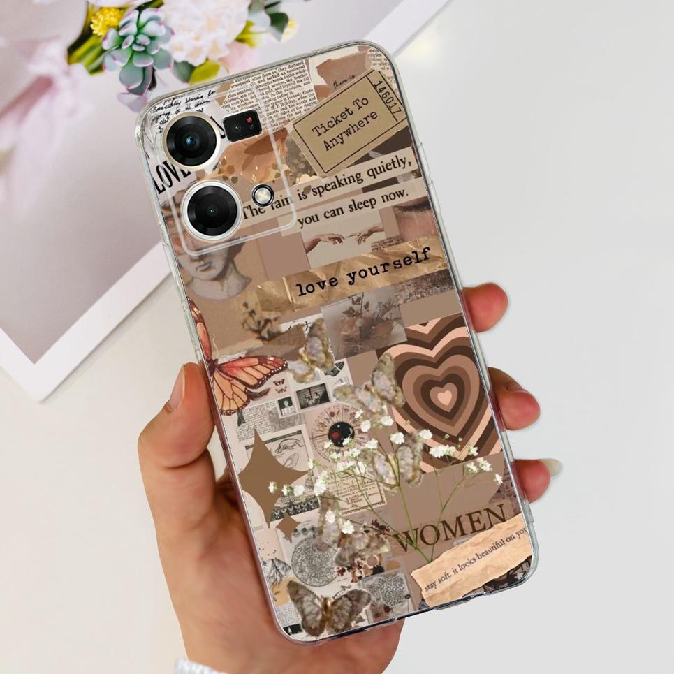 For Oppo Reno7 4G Case CPH2363 Oppo Reno7 Lite 7Z Lovely Painted Cover Soft TPU Phone Case For Oppo Reno 7 5G 7Pro Back Cover