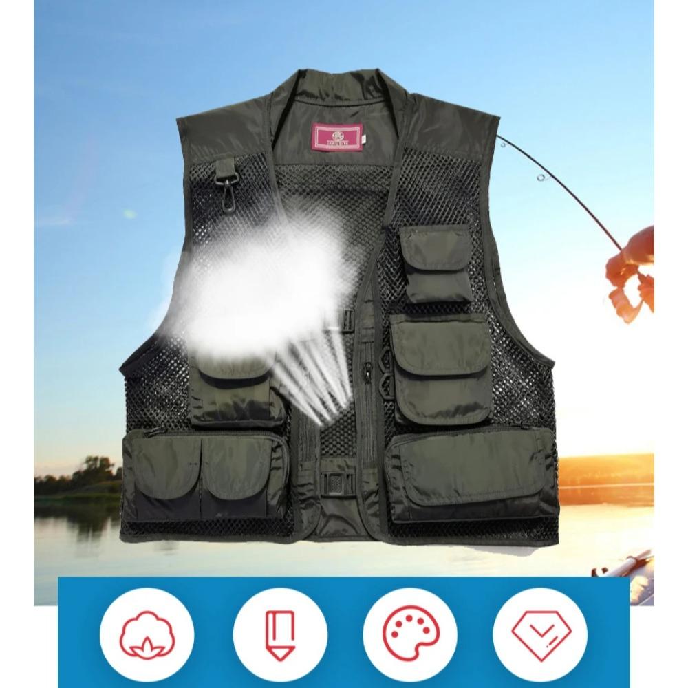 BEPAN Outdoor Leisure Sports Fishing Vest Mesh Breathable Vest Outdoor Mountaineering Multi Pocket Vest
