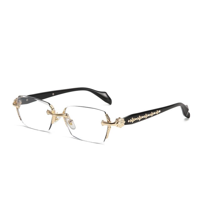 Retro Frameless Ultra Light Reading Glasses Block Blue Light Computer Eyewear for Women Men +1.0 to +4.0