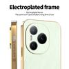 For Honor Power, Phone Case Luxury Brushed Leather Electroplated Bumper Soft TPU Cover