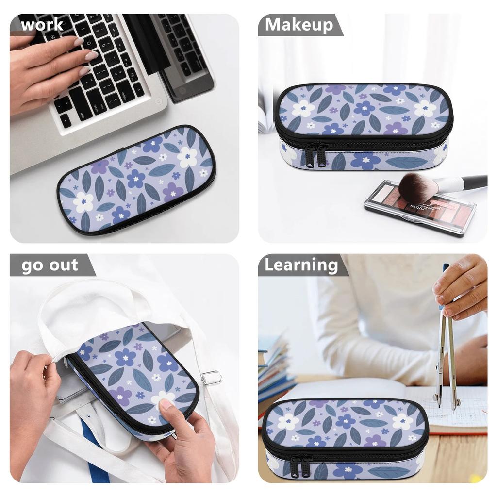 Pen Case Roomy Interior Zipper Closure Durable 300D Polyester with Main Pocket Mesh Layer and Removable Pen Divider for Boys Girls