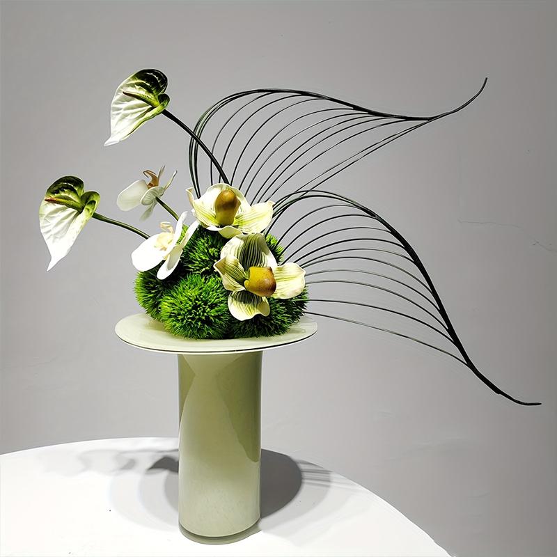 10pcs/bundle Plastic Room Flat Leaves Nature Decoration Fresh Flower Arrangement Simulation Flower Green Bending