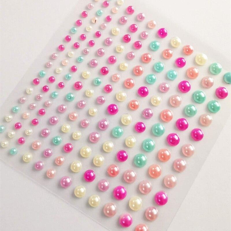2Sheets Fashion Tattoo Makeup Eyeliner Eyeshadow Eyes Makeup Face Pearls Stickers Imitation Pearls Acrylic Self Adhesive