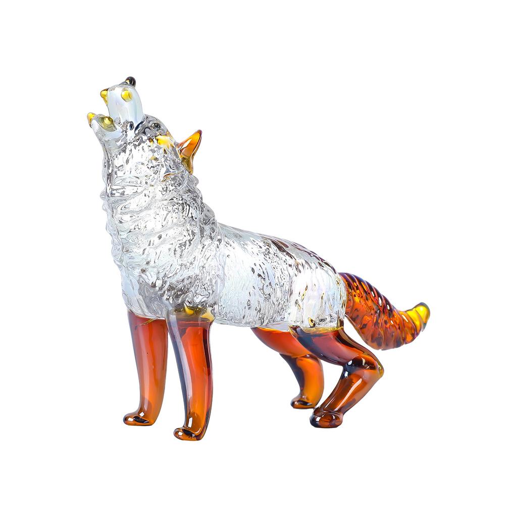 Crystal Lucky Wolf  Dog Miniatures Figurines Home Desktop in-vehicle Crystal Crafts Ornaments Wolf Tea Pet Home Decoration Gifts