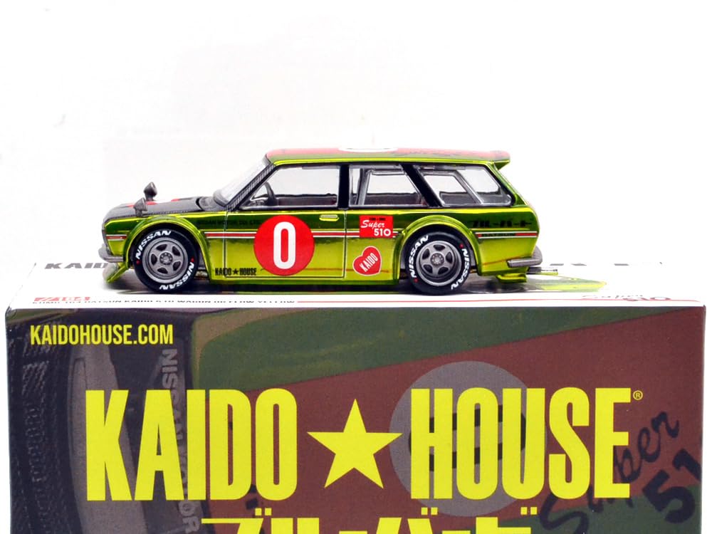 MINI GT Масштаб 164 KAIDO HOUSE - DATSUN 510 WAGON OG FLO - ХРОМИРОВАННЫЙ ЖЕЛТЫЙ KHMG164