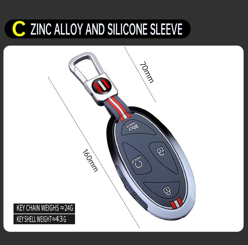5 7 Buttons Zinc Alloy + Silicone Car Key Case Cover For Hyundai Kona Ev Grandeur Gn7 Ioniq 6 Remote Key Protect Shell