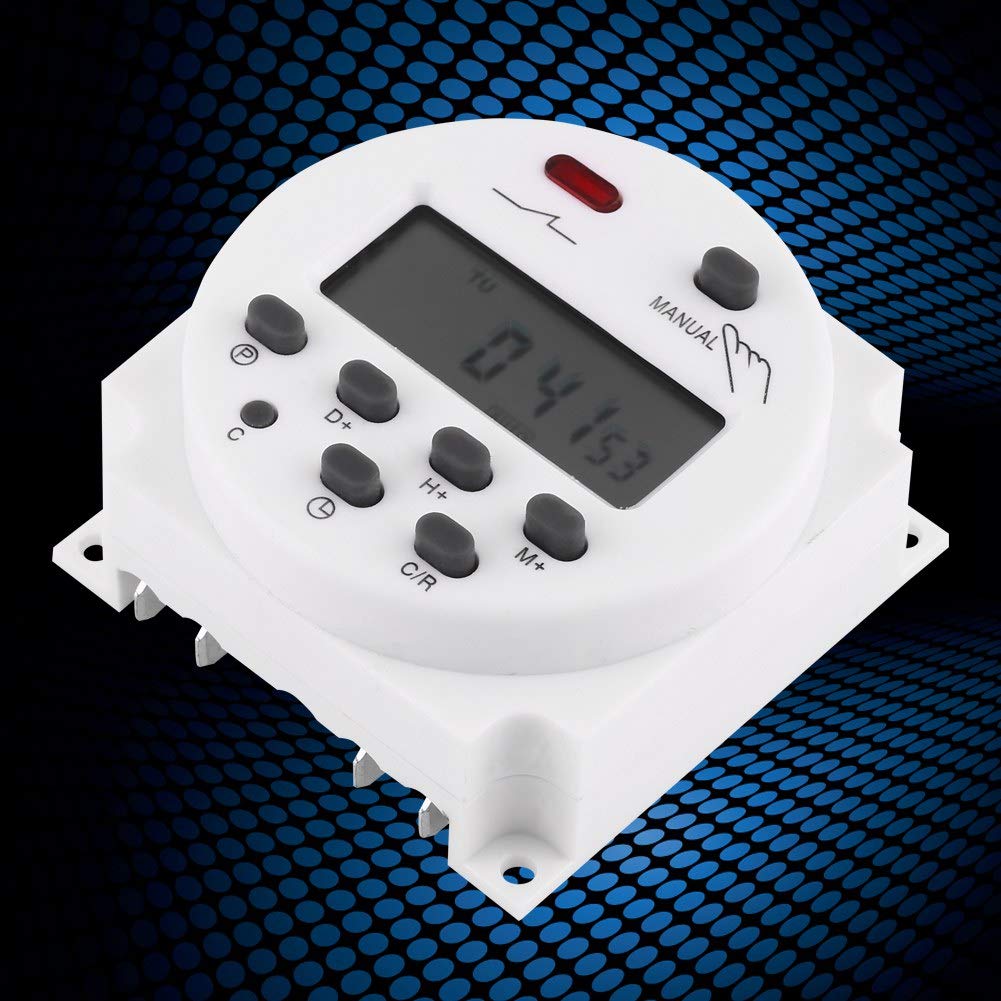 LCD Digital Time Switch Programmable Timer Weekly 17 On & 17 Off Relayator Timer 24VAC DC 110VAC 220VAC Selection Instruction Manual Included (24V)