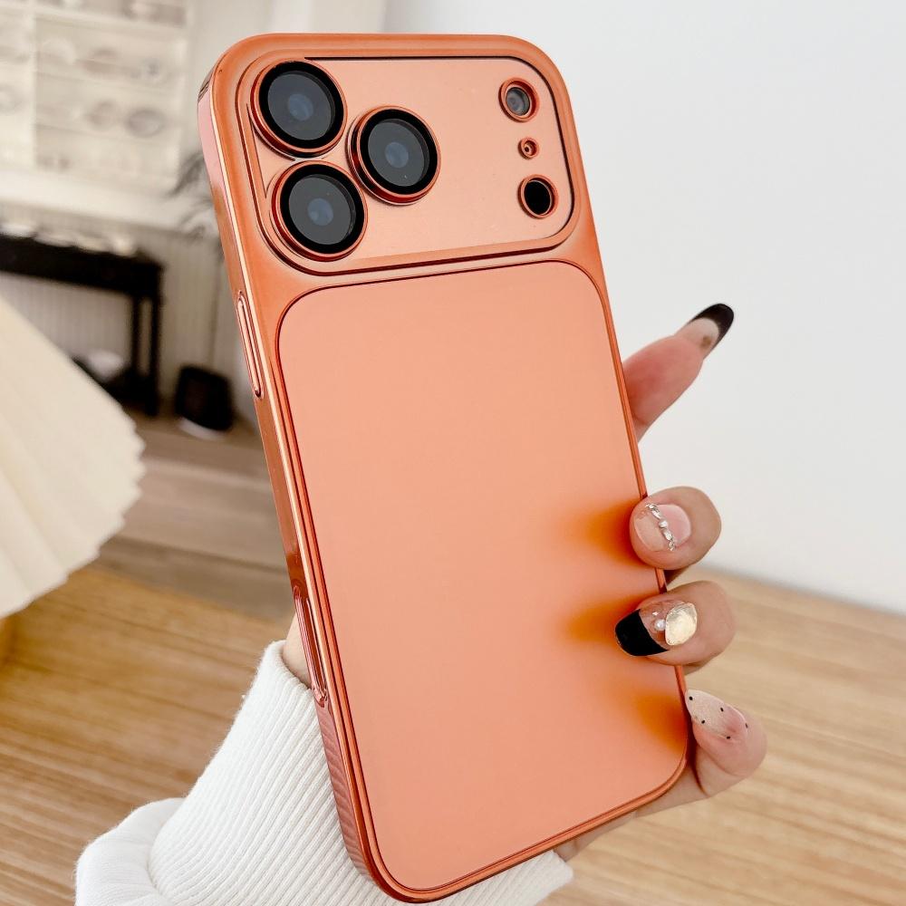 Luxury Plating AG Matte Glass Back Phone Case For iPhone 14 15 16 17 Pro Max Full Lens Camera Protection Shockproof Hard Cover