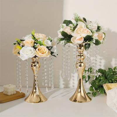 1Pc Aesthetic Interior Decoration Wedding Flower Props Home Decoration Metal Wedding Vase